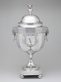 Tea or hot water urn, John McMullin (1765–1843), silver with ivory handle, American