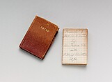 Sewing Kit, Leather, velvet, other fabrics,glass, paper, wood, brass, ivory, steel, silk, American
