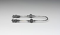 Pickle jar, Challinor, Taylor and Company (1866–1891), Pressed purple marble glass, metal, American