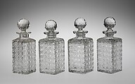 Decanter with stopper, Possibly Baccarat (French, founded 1764), Glass, wheel cut, American