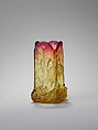 Vase, Joseph Locke, Pressed Amberina glass, American