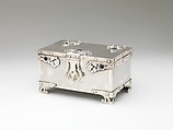 Casket, Horace E. Potter (American, 1873–1948), Silver with inset blue stones, American