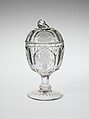 Covered Sugar Bowl, Boston & Sandwich Glass Company  American, Pressed glass, American
