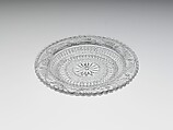 Cup Plate, Lacy pressed glass