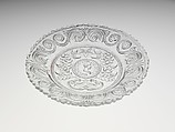 Plate, Lacy pressed glass, American