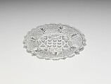 Cup Plate, Lacy pressed glass, American