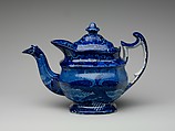 Teapot, John Rogers & Son (active ca. 1815–42), Earthenware, transfer-printed, British (American market)