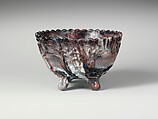 Bowl, Pressed purple marble glass