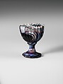 Egg Cup, Pressed purple marble glass