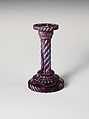 Candlestick, Pressed purple marble glass