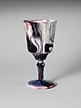 Goblet, Challinor, Taylor and Company  American, Pressed purple marble glass, American
