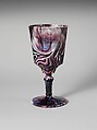 Goblet, Challinor, Taylor and Company  American, Pressed purple marble glass, American