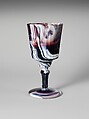 Goblet, Challinor, Taylor and Company  American, Pressed purple marble glass, American