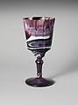 Goblet, Challinor, Taylor and Company  American, Pressed purple marble glass, American