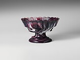 Sauce Dish, Challinor, Taylor and Company  American, Pressed purple marble glass, American