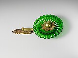Tieback, Gilt bronze, blown glass, American