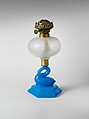 Lamp, Atterbury and Company  American, Frosted colorless and opaque blue glass, brass, American