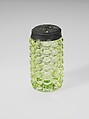 Pepper Caster, Richards and Hartley Flint Glass Co.  American, Pressed yellow glass, American