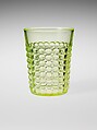 Tumbler, Richards and Hartley Flint Glass Co.  American, Pressed yellow glass, American