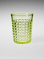 Tumbler, Richards and Hartley Flint Glass Co.  American, Pressed yellow glass, American