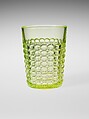 Tumbler, Richards and Hartley Flint Glass Co.  American, Pressed yellow glass, American