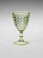 Wine Glass, Adams and Company  American, Pressed yellow glass, American