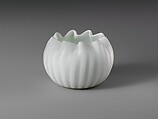 Sherbet Dish, Blown satin white opaque glass, British