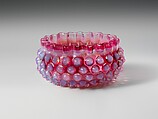 Hobnail Finger Bowl, Hobbs, Brockunier and Company  American, Pressed cranberry and opalescent glass, American