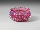 Hobnail Finger Bowl, Hobbs, Brockunier and Company  American, Pressed cranberry and opalescent glass, American