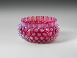 Hobnail Finger Bowl, Hobbs, Brockunier and Company  American, Pressed cranberry and opalescent glass, American