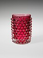 Tumbler, Hobbs, Brockunier and Company  American, Pressed cranberry glass, American