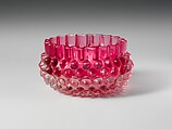 Hobnail Finger Bowl, Hobbs, Brockunier and Company  American, Pressed cranberry glass, American