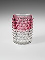 Tumbler, Hobbs, Brockunier and Company  American, Pressed colorless and cranberry glass, American