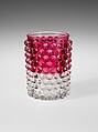 Tumbler, Hobbs, Brockunier and Company  American, Pressed colorless and cranberry glass, American