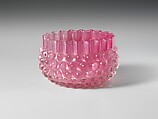 Hobnail Finger Bowl, Hobbs, Brockunier and Company  American, Pressed colorless and opaque cranberry glass, American