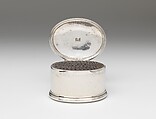 Nutmeg Grater, Marked by I. K., Silver and steel, American