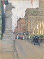 Parade, Jane Peterson (American, Elgin, Illinois 1876–1965 Leawood, Kansas), Gouache, watercolor, charcoal, and graphite on gray wove paper, American