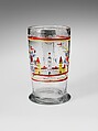 Mug, Non-lead glass with enamel decoration