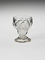 Saltcellar, Blown pattern-molded lead glass, American or British
