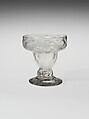 Saltcellar, Blown pattern-molded non-lead glass, American, possibly