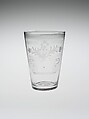 Tumbler, Glass with engraved decoration