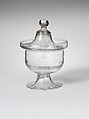 Covered Sugar Bowl, Blown molded lead glass, American