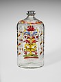 Bottle, Possibly Sebastian Witmer, Non-lead glass with enamel decoration