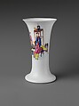 Beaker, Opaque glass with enamel decoration, British