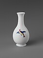 Bottle, Opaque glass with enamel decoration, British