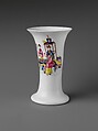Beaker, Opaque glass with enamel decoration, British