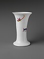 Beaker, Opaque glass with enamel decoration, British
