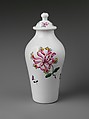 Covered Vase, Opaque glass with enamel decoration, British