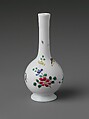 Bottle, Opaque glass with enamel decoration, British