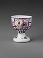 Egg Cup, Opaque glass with enamel decoration, British